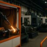 Ilustrasi peningkatan OEE pabrik manufaktur di Jawa Barat melalui teknologi coating termal presisi untuk menekan downtime tak terencana pada lini produksi.