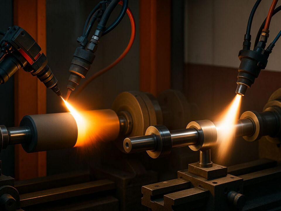 Perbandingan HVOF dan flame spray pada shaft, roller, dan valve industri dengan fokus kinerja coating presisi dan daya tahan tinggi